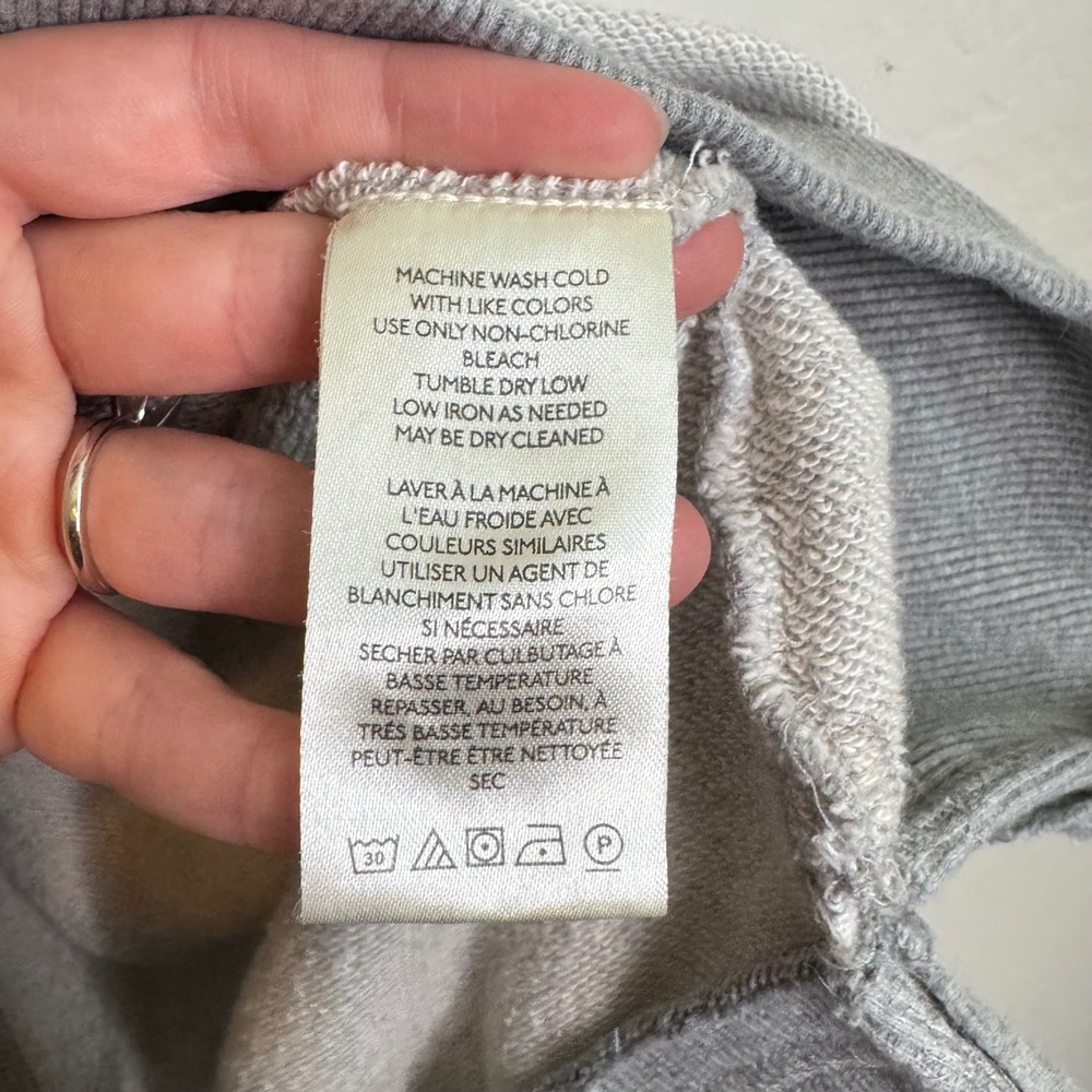 We The Free Free People Oversized Beach Grunge Zip Hoodie Gray Large Distressed - Picture 12 of 12